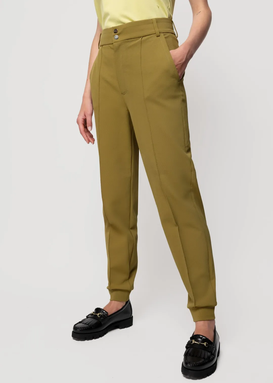 Best Vanilia Chinohose Aus Twill Olive Tree