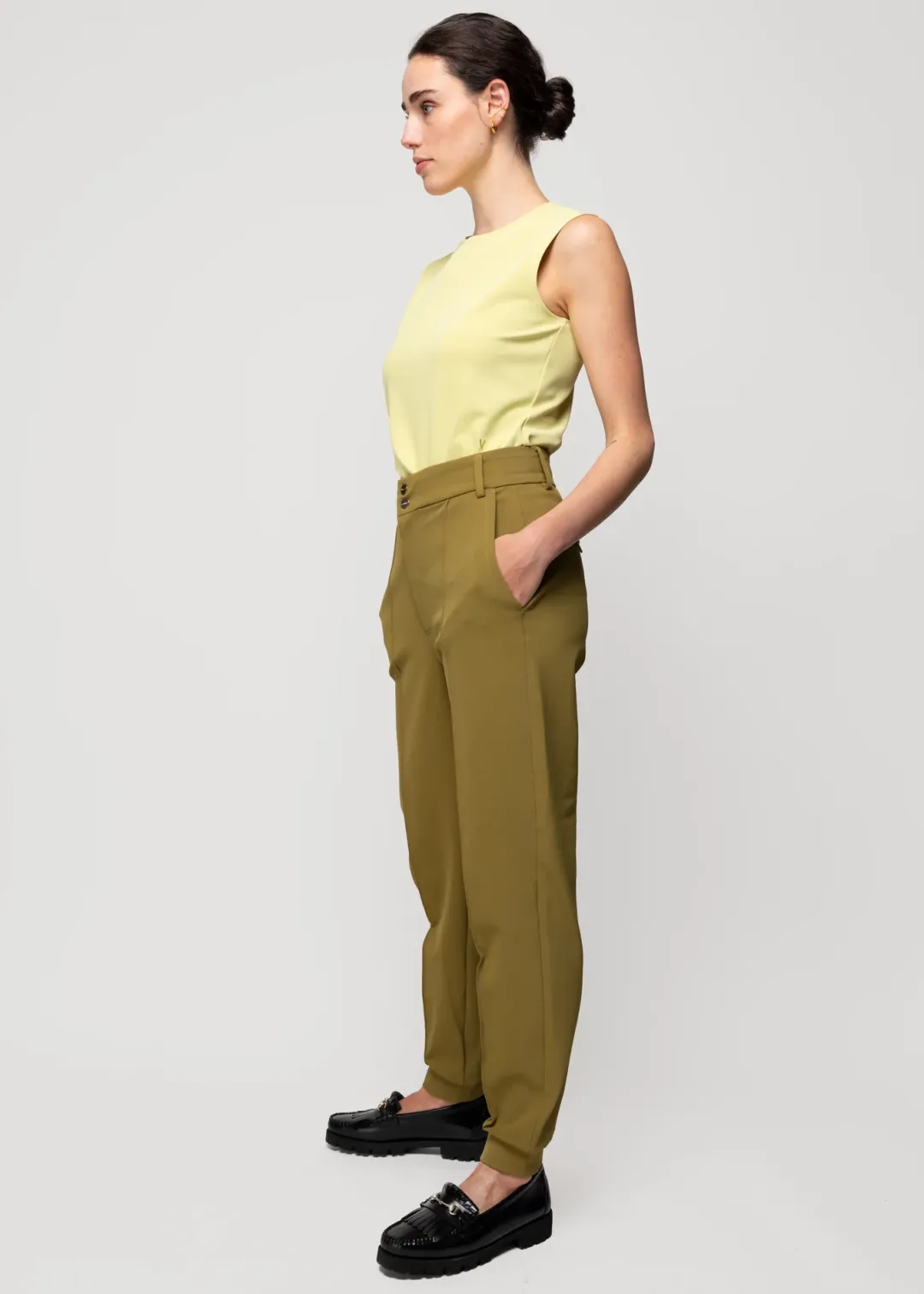 Best Vanilia Chinohose Aus Twill Olive Tree