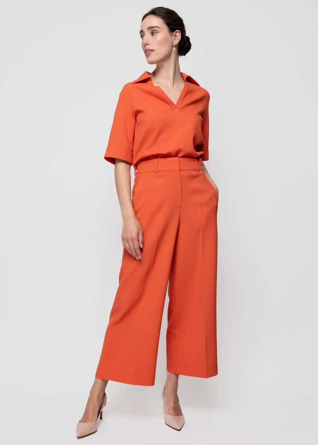 Cheap Vanilia Culotte Mit Waffelstruktur Burnt Sienna