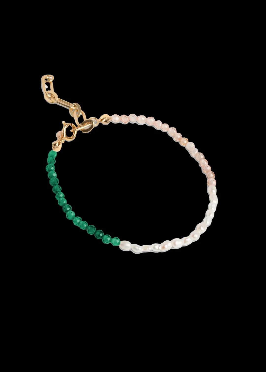 Outlet Vanilia Enamel Armband Gabriella Green/Peach And Pearl