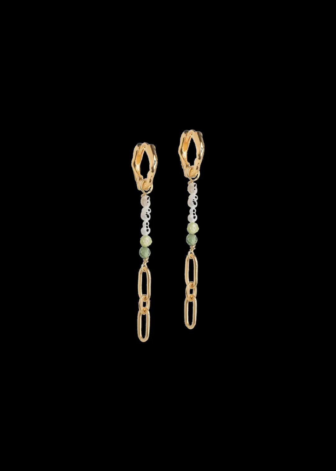 Flash Sale Vanilia Enamel Ohrringe Abigail Kaki Green/Light Green&Pearls