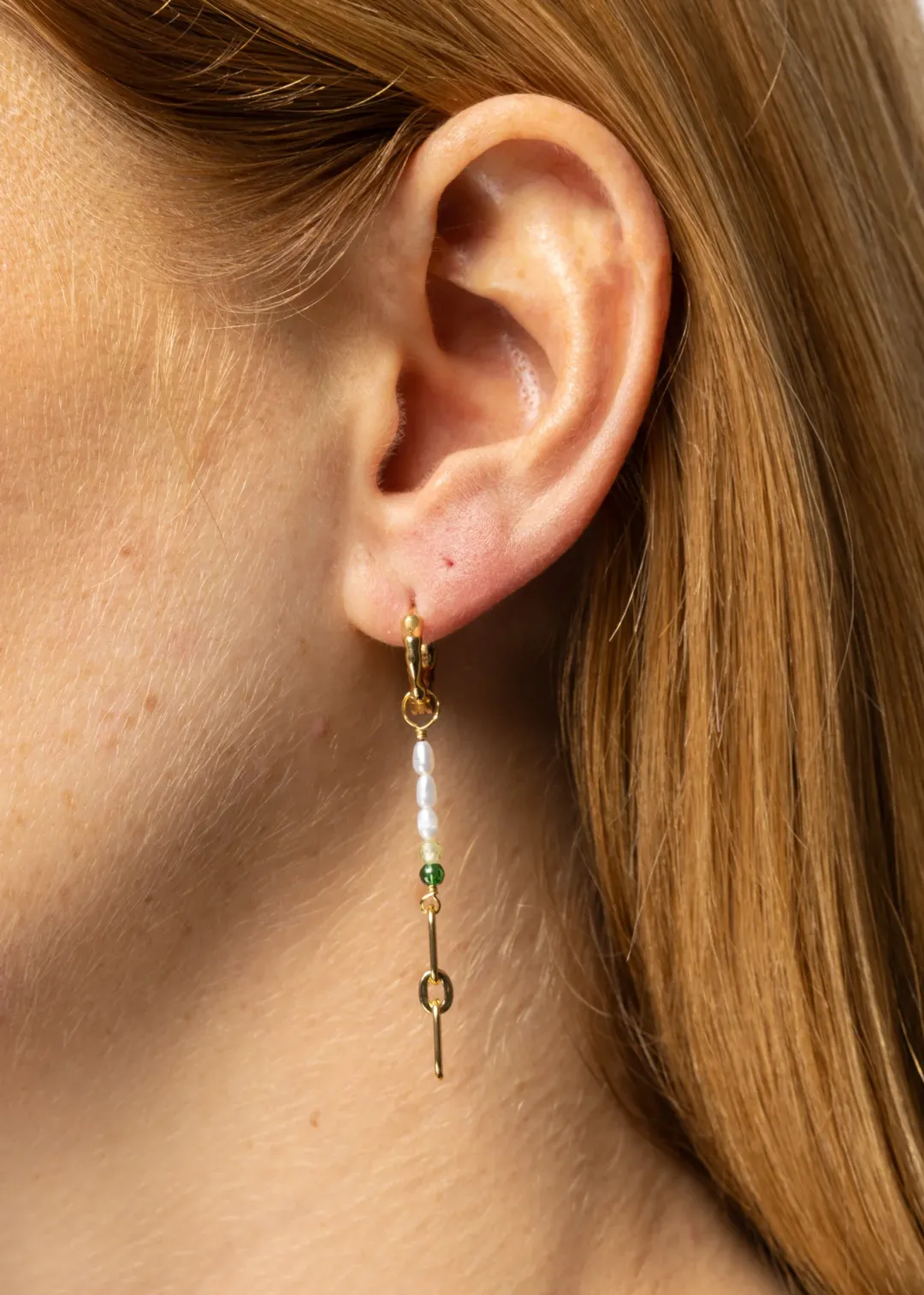 Flash Sale Vanilia Enamel Ohrringe Abigail Kaki Green/Light Green&Pearls