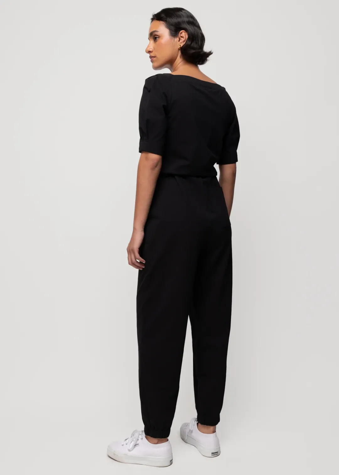 New Vanilia Jumpsuit Aus Baumwolle Mit Quadratischem Ausschnitt Schwarz