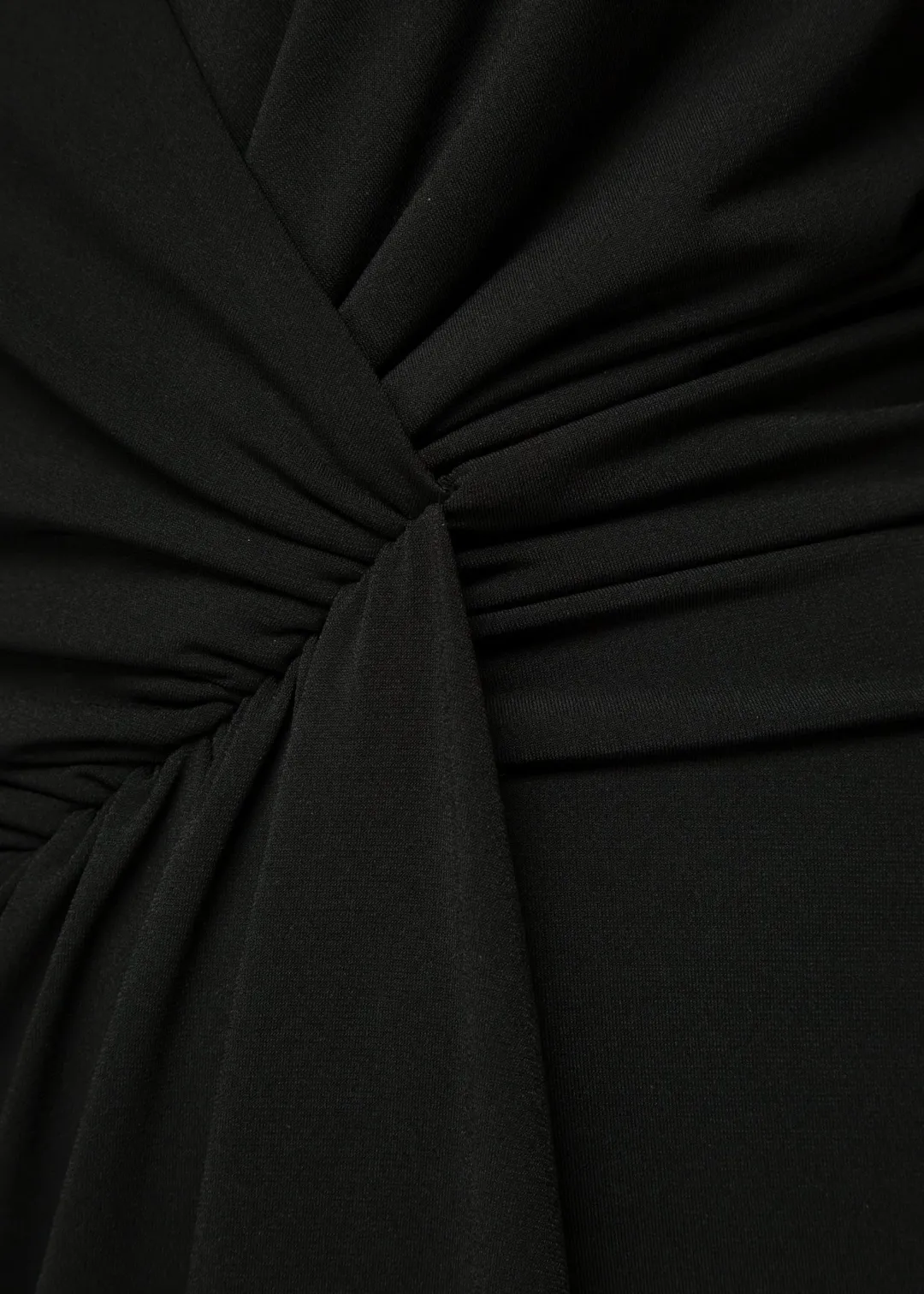 Store Vanilia Kreppkleid Mit Drapierung Schwarz