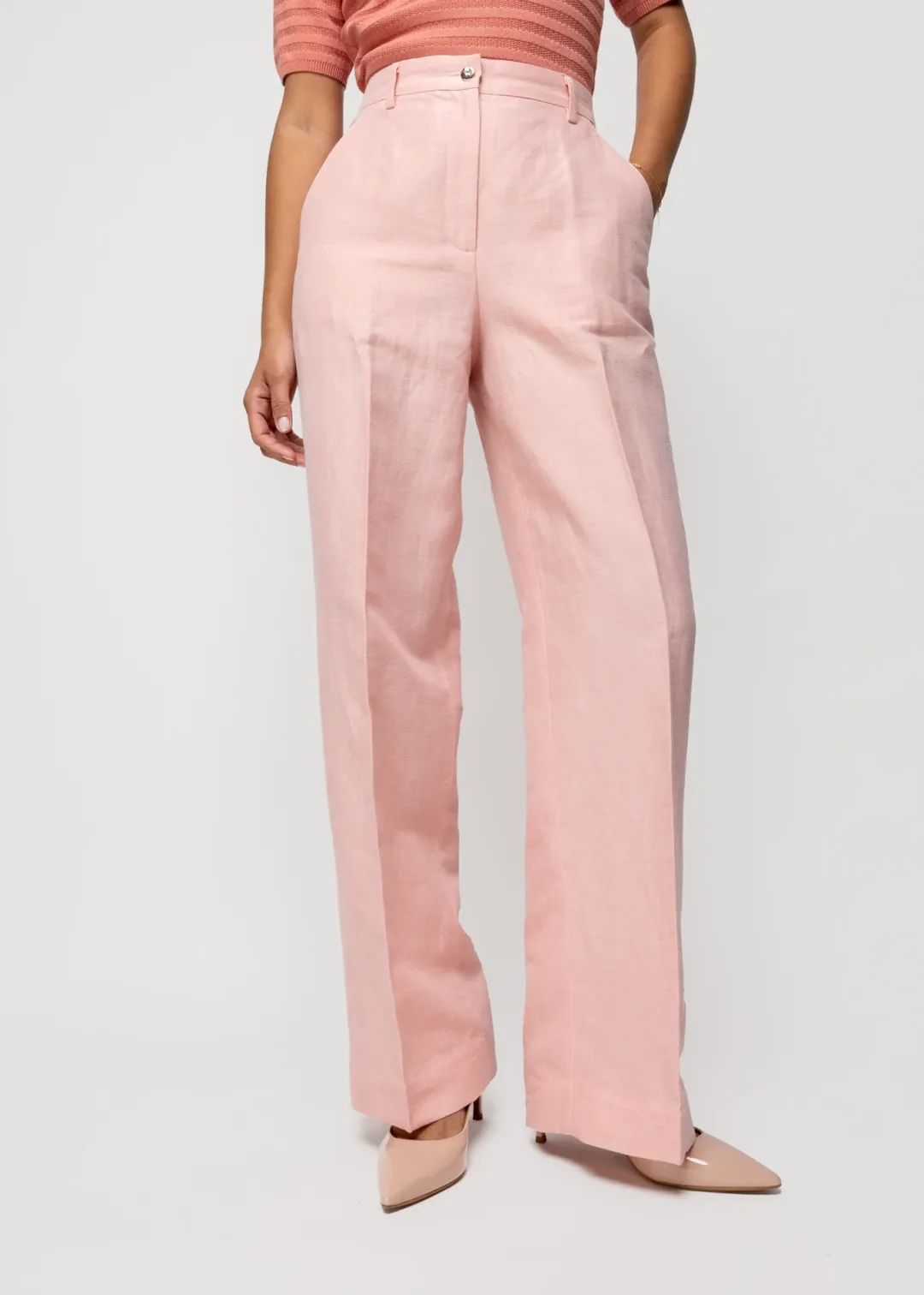 Outlet Vanilia Leinenhose Dusty Coral