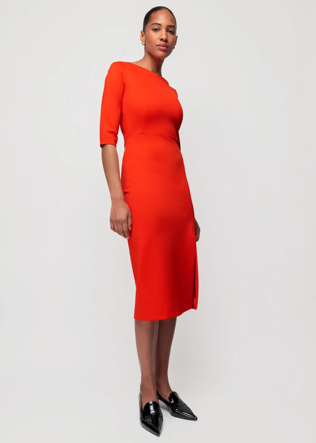 Cheap Vanilia Punto Midikleid Mit Schlitz Valiant Poppy