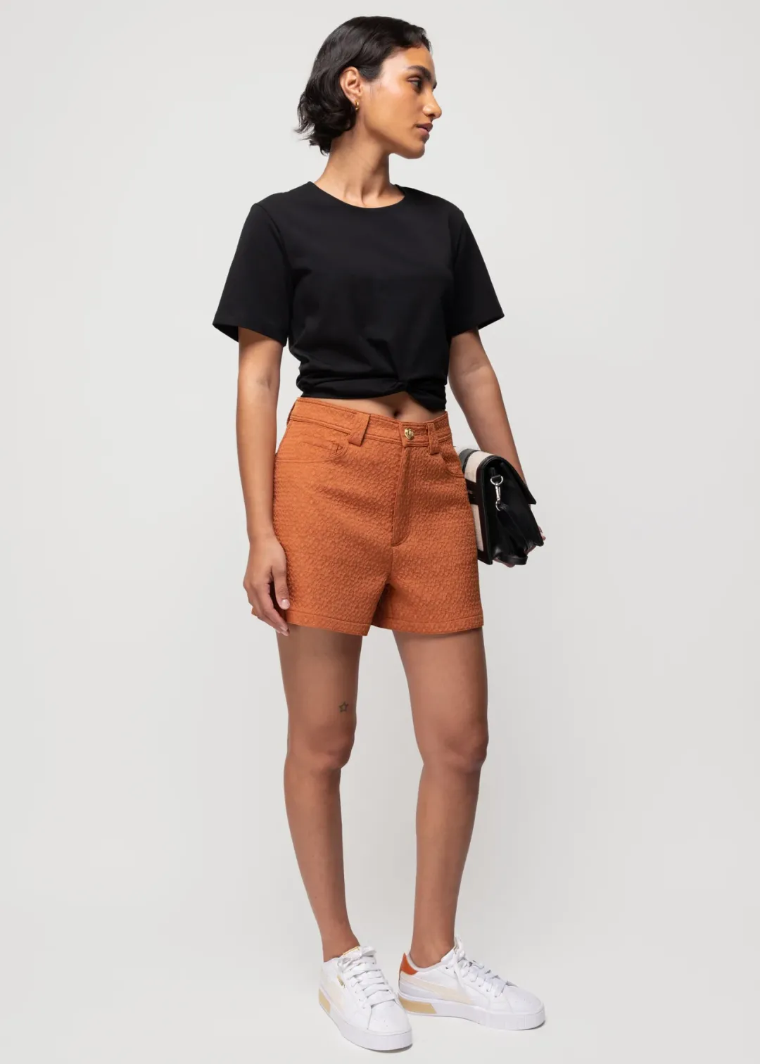 Cheap Vanilia Shorts Aus Gewebtem Jacquard-Stoff Leather Brown