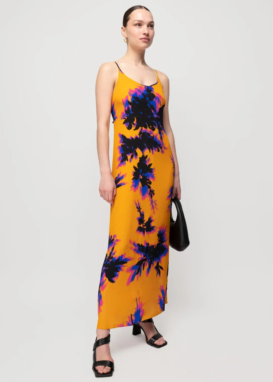 Cheap Vanilia Slipdress Aus Viskose Orange / Black / Cobalt