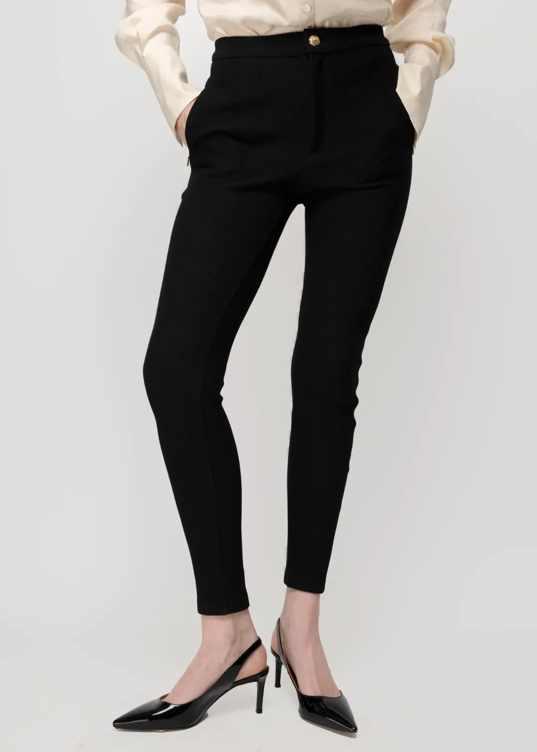 Clearance Vanilia Struc Hose Skinny Fit Schwarz