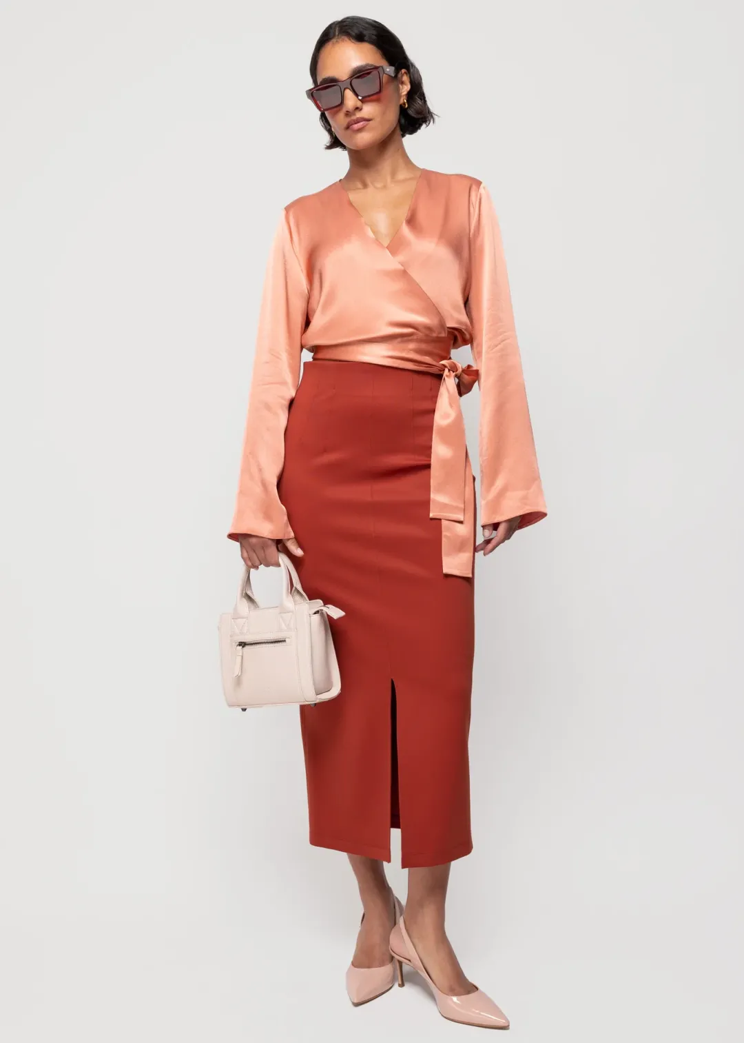 Outlet Vanilia Wickeltop Aus Viskose Dusty Coral