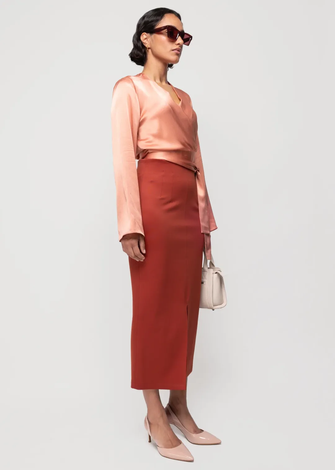 Outlet Vanilia Wickeltop Aus Viskose Dusty Coral