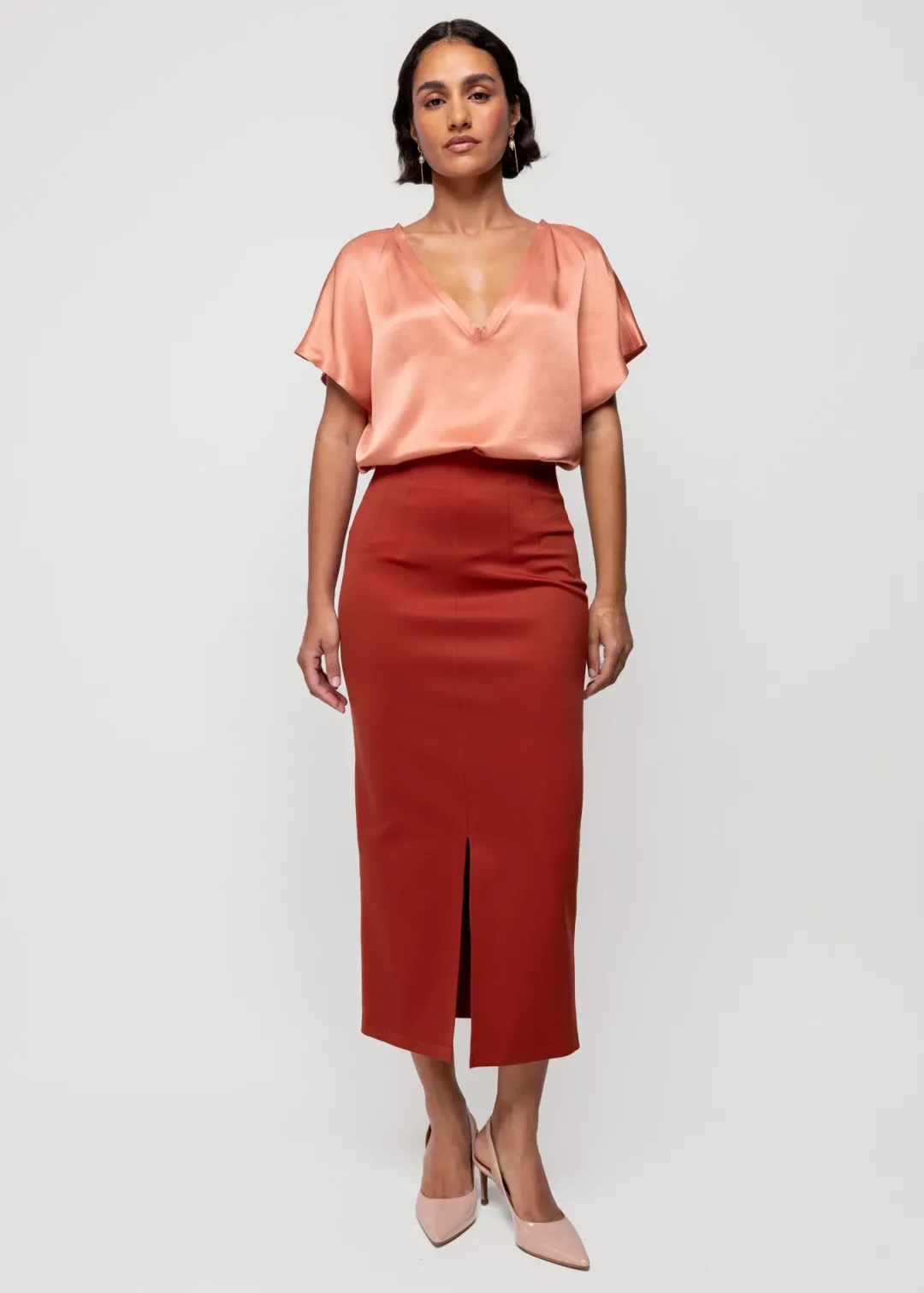 Shop Vanilia Wickeltop Aus Viskosekrepp Dusty Coral